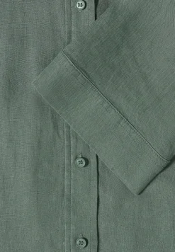 Kurzarm Hemdbluse aus reinem Leinen