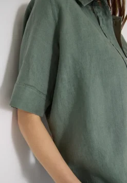 Kurzarm Hemdbluse aus reinem Leinen
