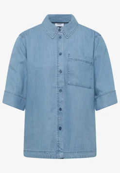 Kurzarm Hemdbluse im Denim-Look