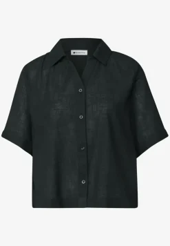 Kurzarm Hemdbluse in Unifarbe