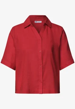 Kurzarm Hemdbluse in Unifarbe