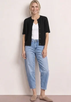 Kurzarm Jacke im Strick-Look