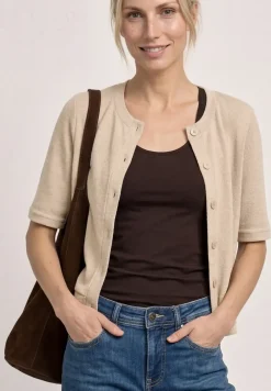 Kurzarm Jacke im Strick-Look