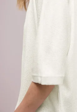 Kurzarm Jacke im Strick-Look mit Glitzer