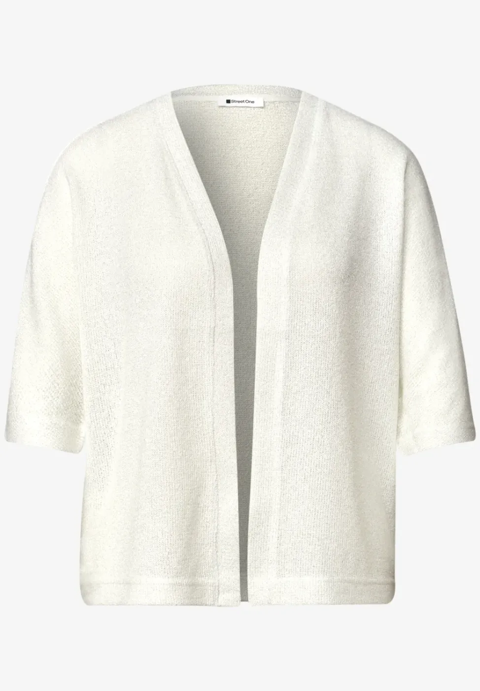 Kurzarm Jacke im Strick-Look mit Glitzer