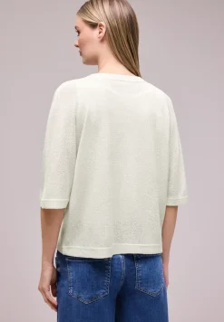 Kurzarm Jacke im Strick-Look mit Glitzer