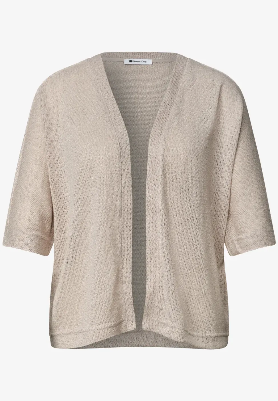 Kurzarm Jacke im Strick-Look mit Glitzer