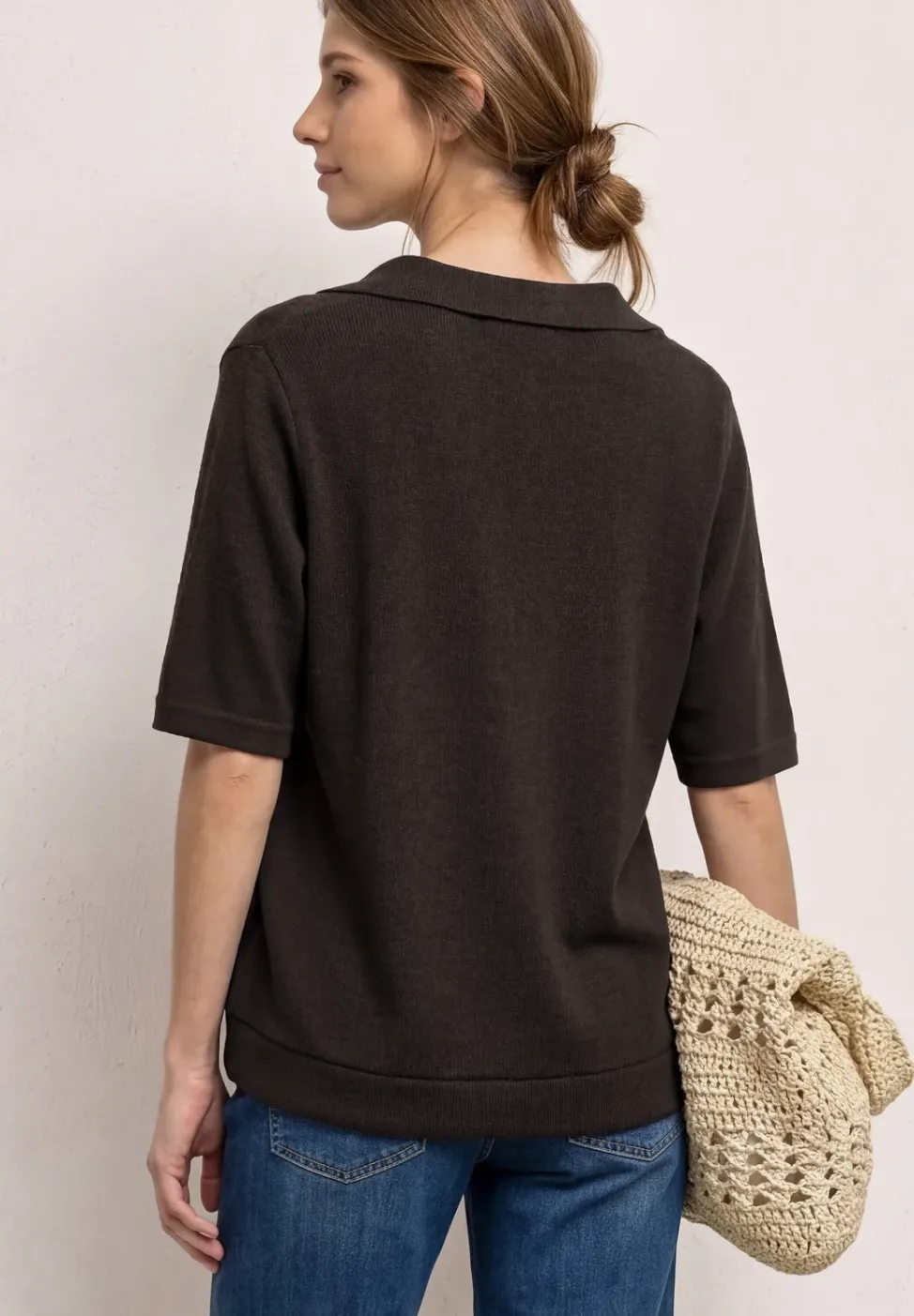Kurzarm Jacke im Strick-Look