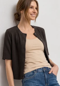 Kurzarm Jacke im Strick-Look