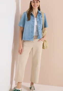 Kurzarm Overshirt mit Knopfleiste