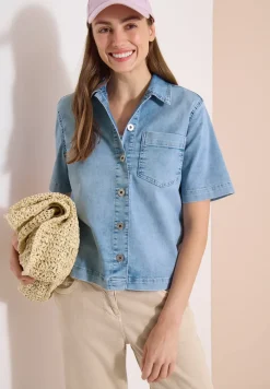Kurzarm Overshirt mit Knopfleiste
