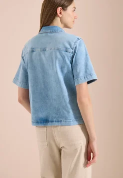Kurzarm Overshirt mit Knopfleiste