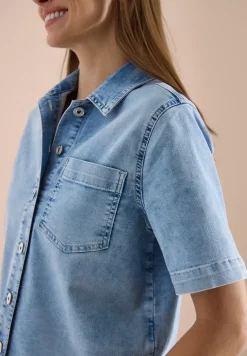 Kurzarm Overshirt mit Knopfleiste