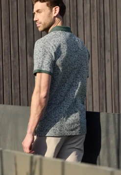 Kurzarm Oxford Poloshirt mit Print