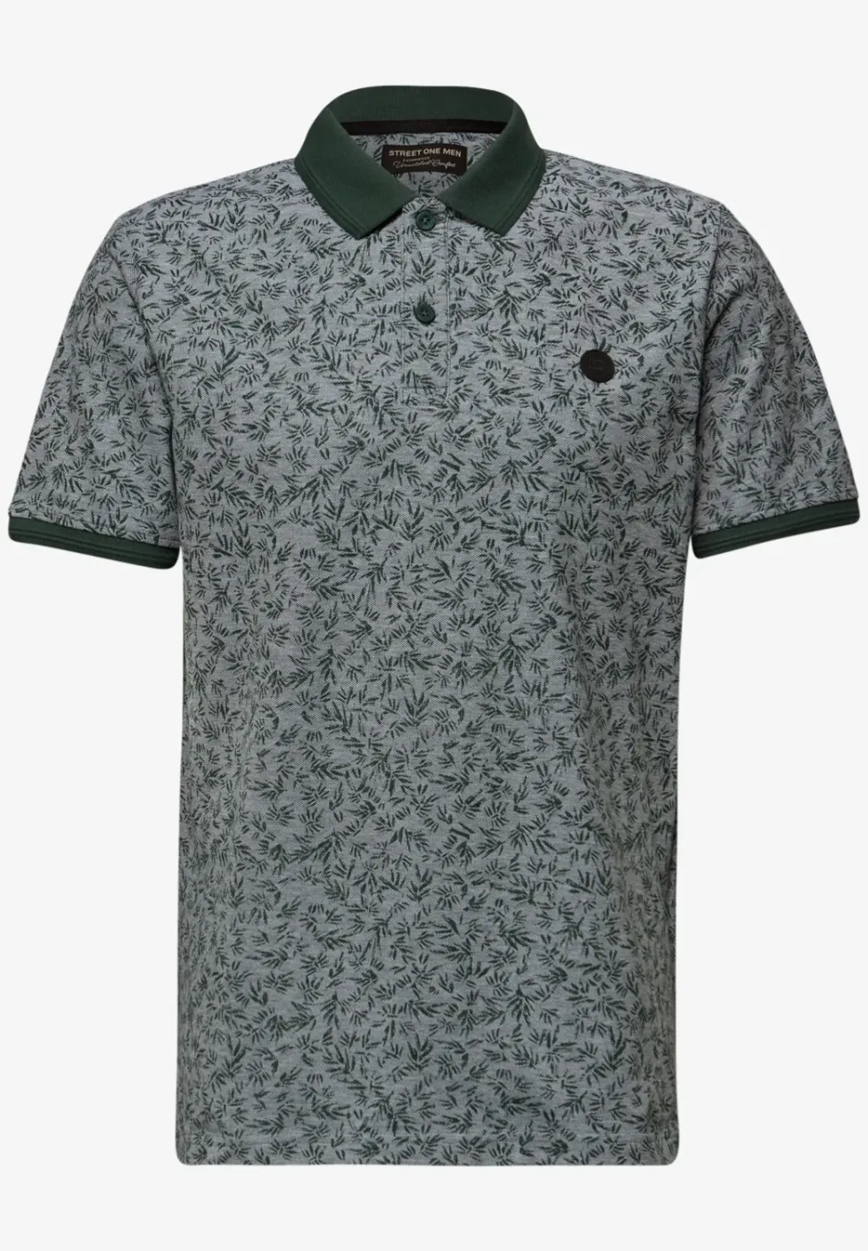 Kurzarm Oxford Poloshirt mit Print