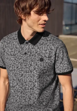 Kurzarm Oxford Poloshirt mit Print