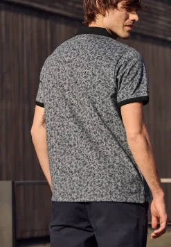 Kurzarm Oxford Poloshirt mit Print