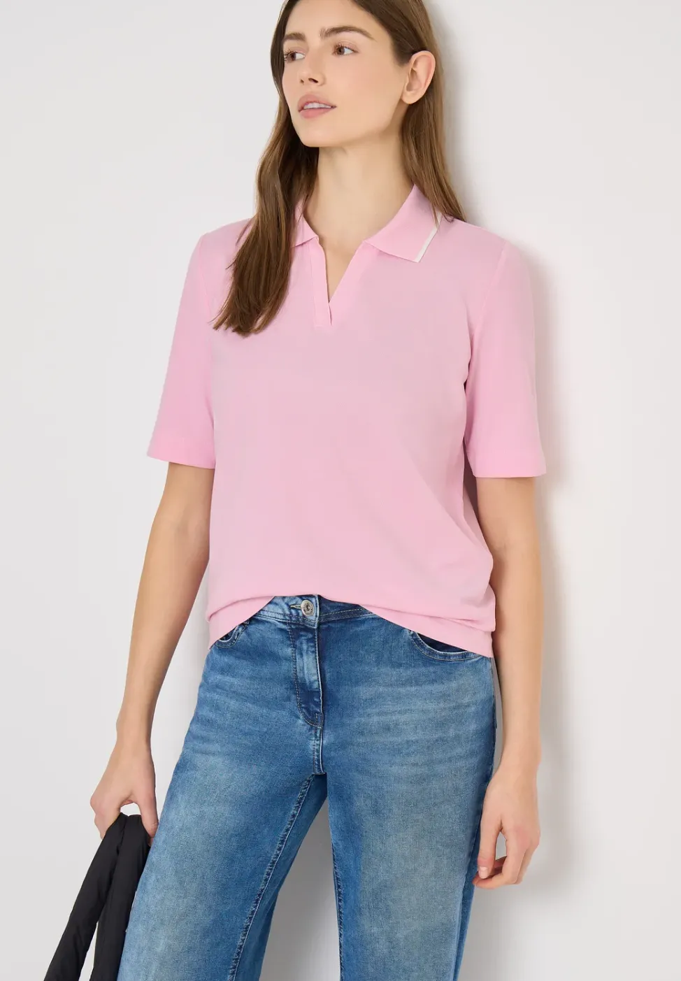 Kurzarm Poloshirt aus Piqué Ware