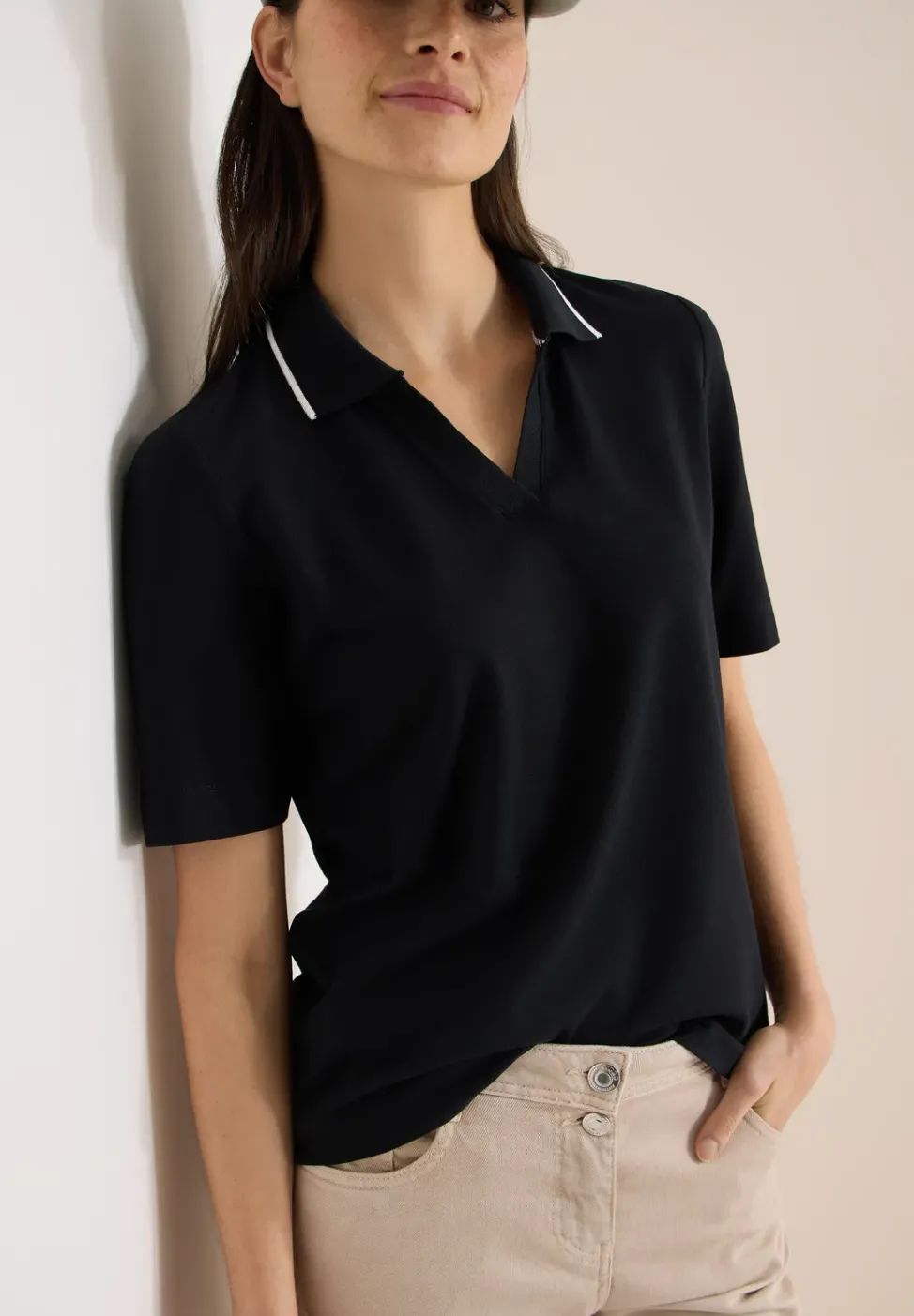 Kurzarm Poloshirt aus Piqué Ware