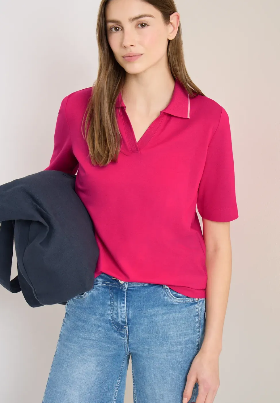 Kurzarm Poloshirt aus Piqué Ware