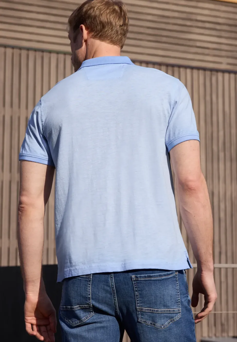 Kurzarm Poloshirt im Garment Dye Look