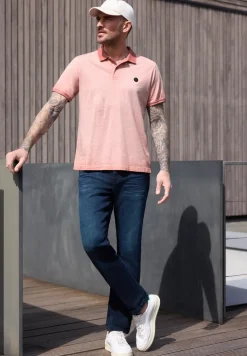 Kurzarm Poloshirt im Garment Dye Look