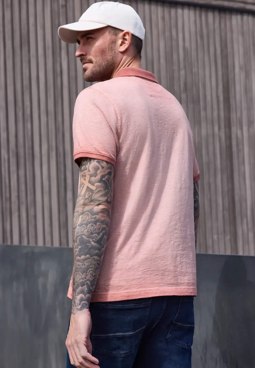 Kurzarm Poloshirt im Garment Dye Look