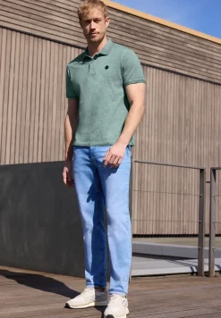 Kurzarm Poloshirt im Garment Dye Look
