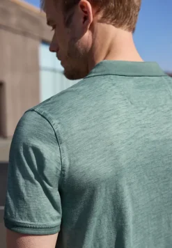 Kurzarm Poloshirt im Garment Dye Look