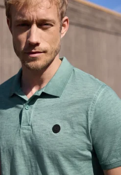 Kurzarm Poloshirt im Garment Dye Look