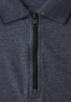 Kurzarm Poloshirt im Melange-Look