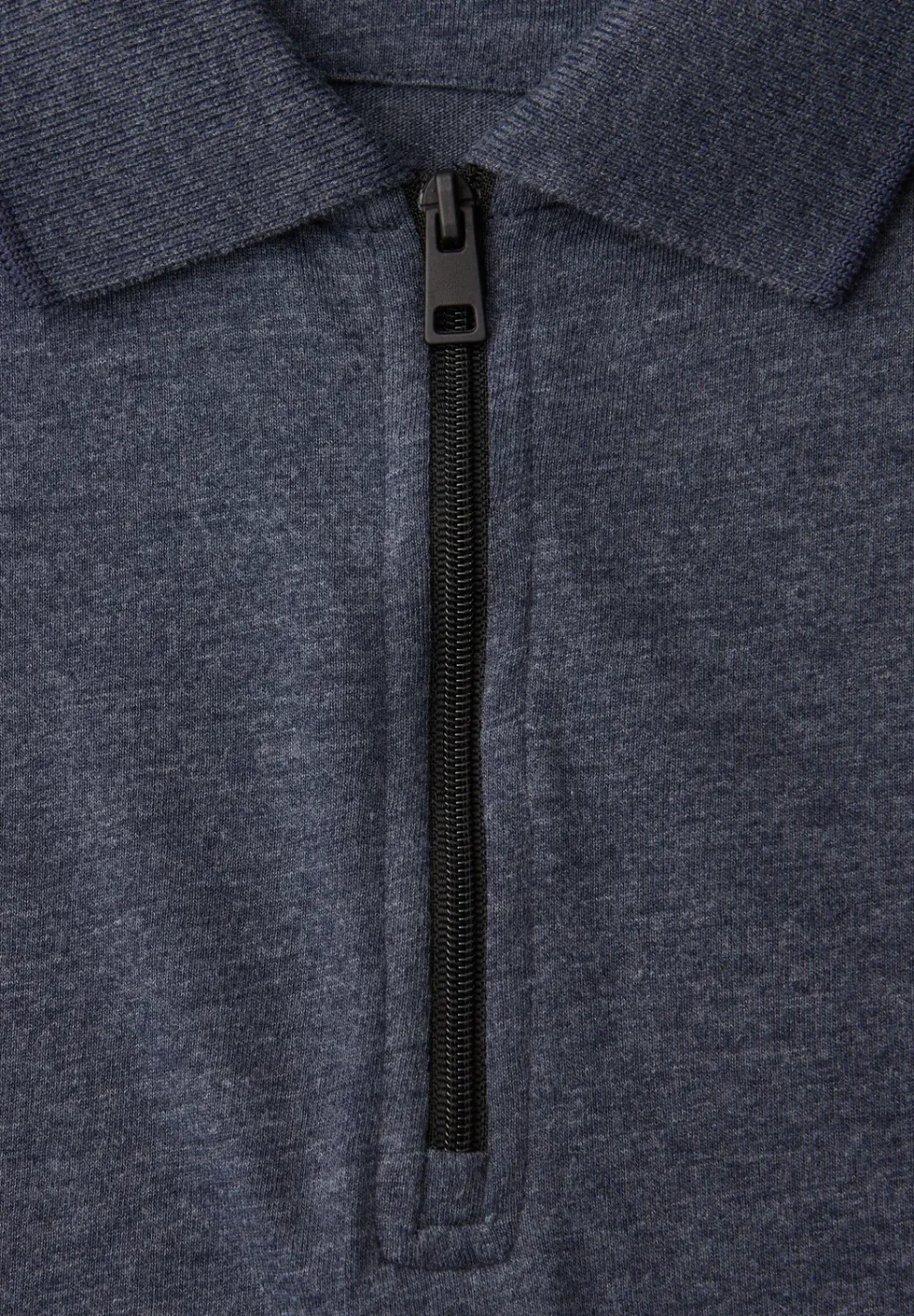Kurzarm Poloshirt im Melange-Look