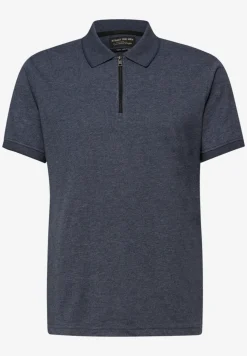 Kurzarm Poloshirt im Melange-Look