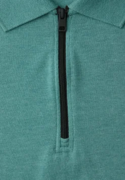 Kurzarm Poloshirt im Melange-Look