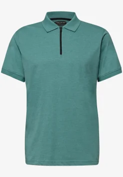 Kurzarm Poloshirt im Melange-Look