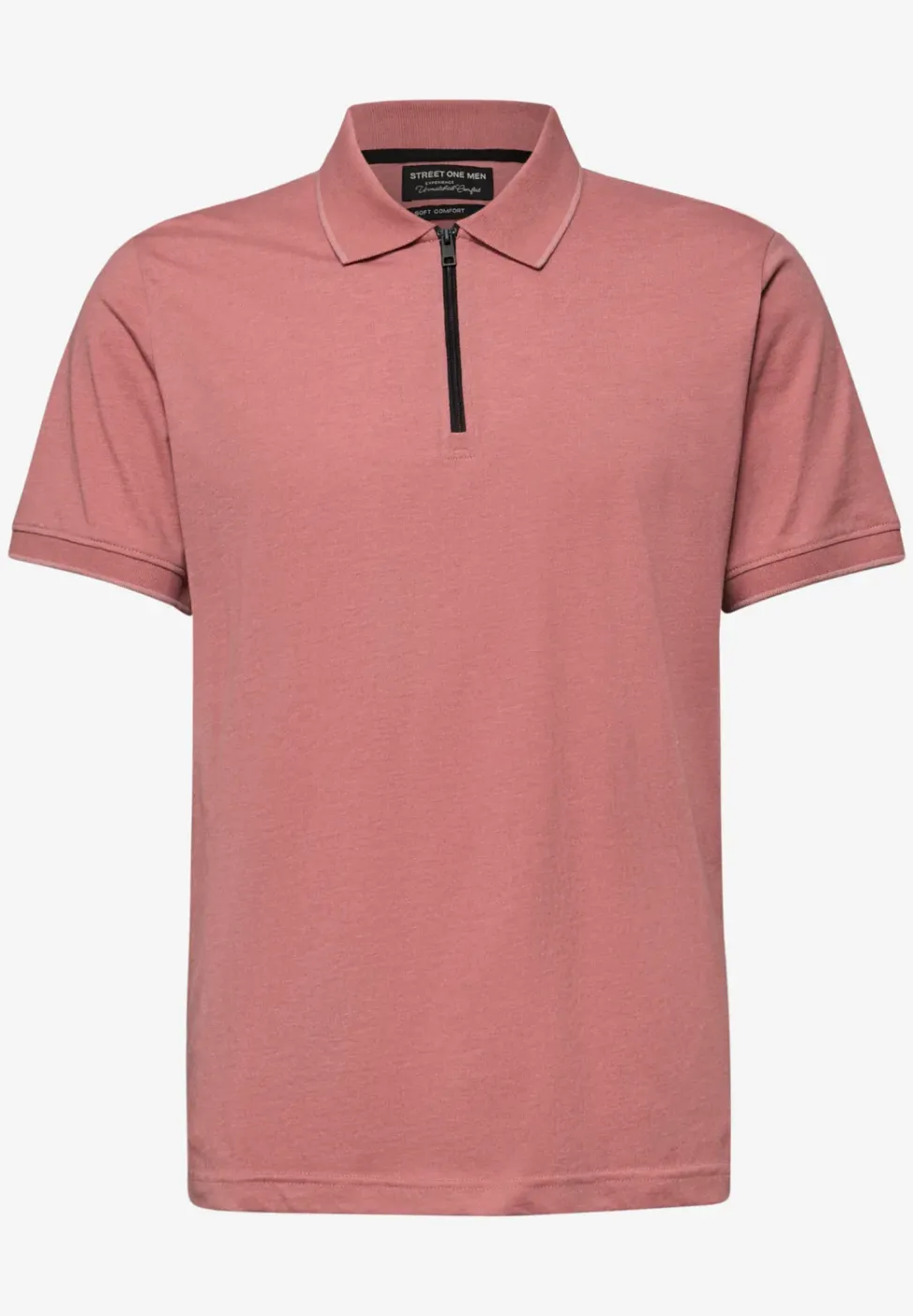 Kurzarm Poloshirt im Melange-Look