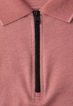 Kurzarm Poloshirt im Melange-Look