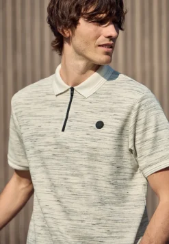 Kurzarm Poloshirt im Space-dye-Look
