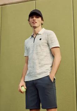 Kurzarm Poloshirt im Space-dye-Look