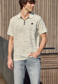 Kurzarm Poloshirt im Space-dye-Look
