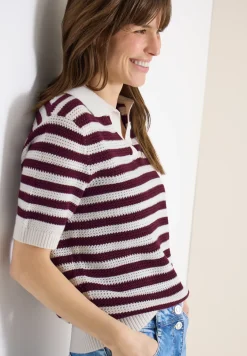 Kurzarm Poloshirt in Crochet-Qualität