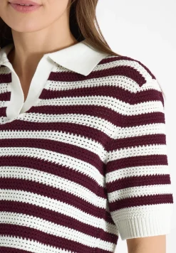Kurzarm Poloshirt in Crochet-Qualität