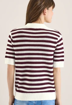Kurzarm Poloshirt in Crochet-Qualität