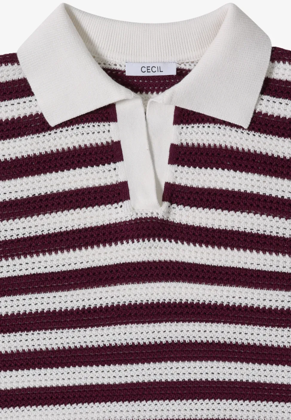 Kurzarm Poloshirt in Crochet-Qualität