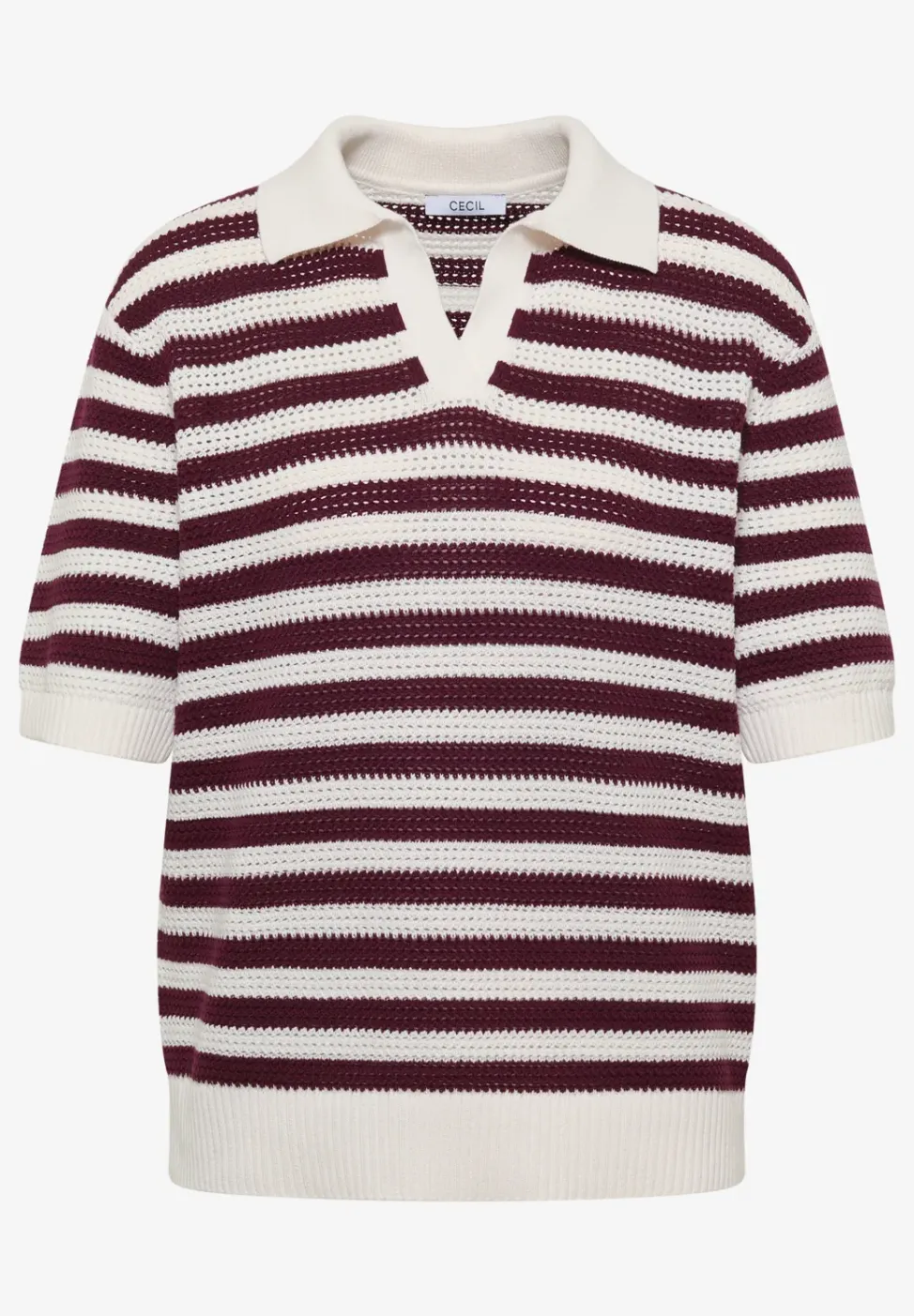Kurzarm Poloshirt in Crochet-Qualität