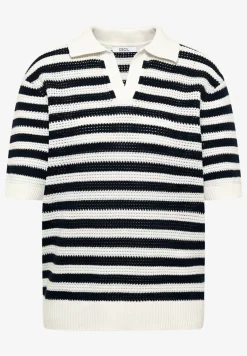 Kurzarm Poloshirt in Crochet-Qualität