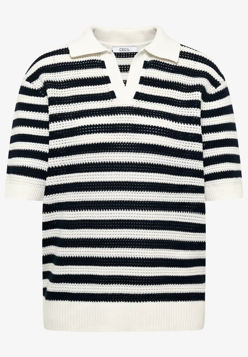 Kurzarm Poloshirt in Crochet-Qualität