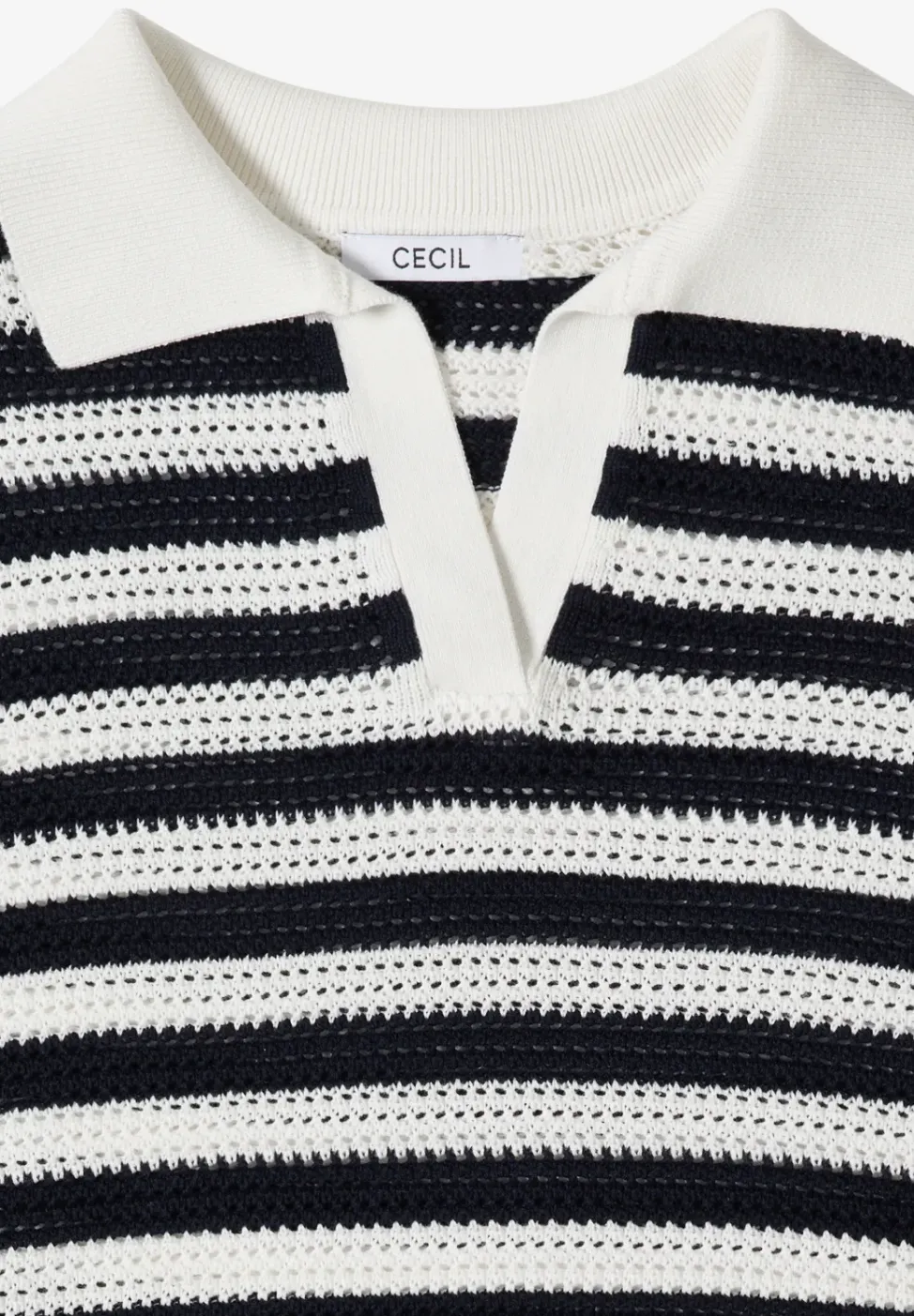 Kurzarm Poloshirt in Crochet-Qualität