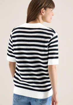Kurzarm Poloshirt in Crochet-Qualität