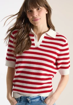 Kurzarm Poloshirt in Crochet-Qualität